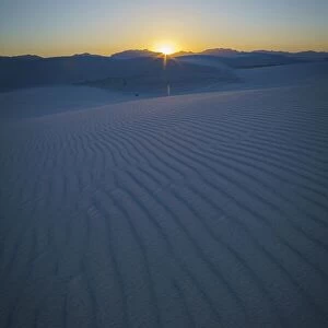 Dramatic Sunset over White Sands National Monument, Southern New Mexico