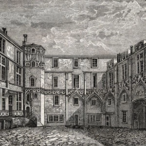 Ancien hotel de la Tromoille, rue des Bourdonnais, Paris (1st arr) Engraving in "