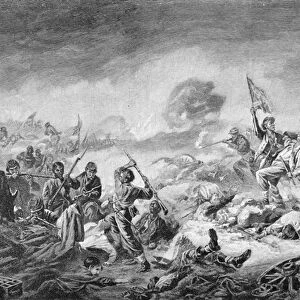 The Battle of the Crater, engraved by Ernst Heinemann (1848-1912), illustration from Battles