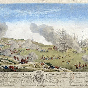Battle of Saint Cast during which the French troops of Brittany beat the English in 1758