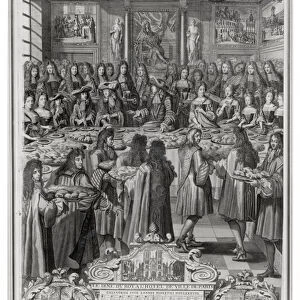 Dinner of Louis XIV (1638-1715) at the Hotel de ville, 30th January 1687, from Calendar