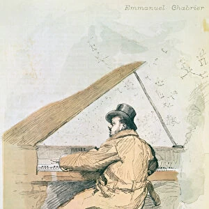 Emmanuel Chabrier, cover illustration from La Revue Illustree, engraved by Florian