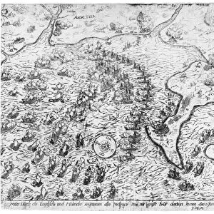 The English and Dutch Force facing the Spanish Fleet in the Port of Cadiz in 1596