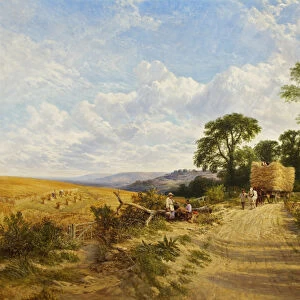 Landscape - Harvest Time, 1865 (oil on canvas)