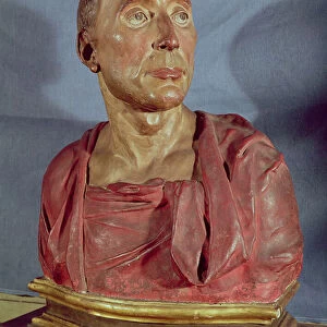 Portrait bust of the condottiere Niccolo da Uzzano (1359-1431) (polychrome terracotta