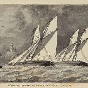 Regatta at Kingstown, Ireland, the Race for the Queens Cup (engraving)
