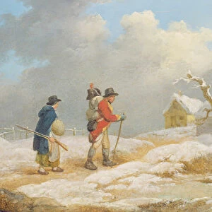 A Soldiers Return (oil on panel)