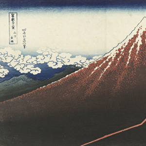 Sudden shower beneath the summit of Mount Fuji, c. 1831 (woodblock print)
