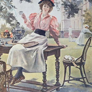 Tennis, front cover of Figaro Illustre magazine, 1893 (colour litho)