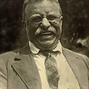 Theodore Roosevelt laughing, c. 1910 (b/w photo)
