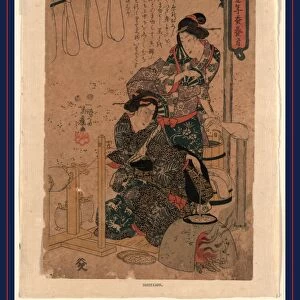 Ito zukuri, Pulling silk thread. Utagawa, Yoshifuji, 1828-1887, artist, [between 1748