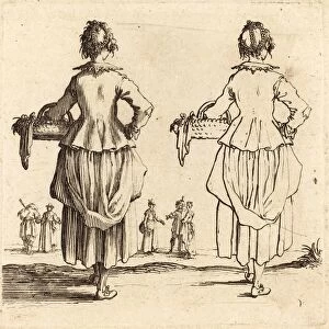 Jacques Callot (French, 1592 - 1635), Peasant Woman with Basket, Seen from Behind