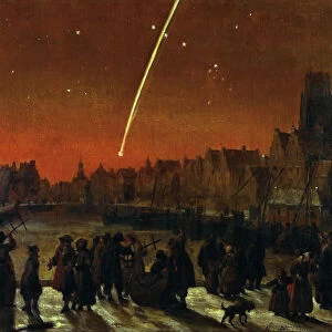 Lieve Verschuier Tail star comet Rotterdam cityscape painting