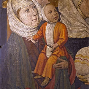 Detail of the altarpiece of Saint Vincent with personages of the age