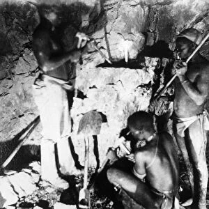 Basuto miners in De Beers diamond mines, Kimberley, South Africa, c1885