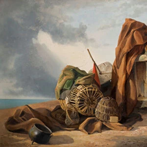Beach Scene (Still Life), 1858. Creator: Benjamin Johnson
