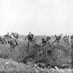 Charge by a regiment of French Zouaves on the plateau of Touvent, Artois, France, 7 June 1915