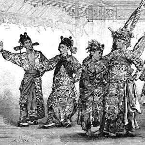 Chinese tragedian actors, 19th century. Artist: C Laplante