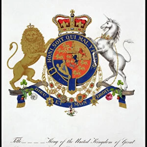Crest of the King of the United Kingdom of Great Britain and Ireland and Hanover, 19th century