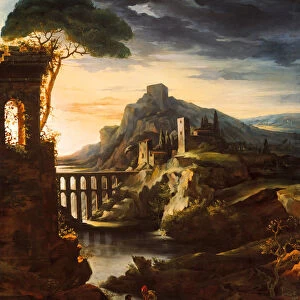 Evening: Landscape with an Aqueduct, 1818. Creator: Theodore Gericault