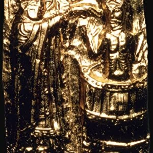 Gilt plaque of King Haralds baptism, 10th century