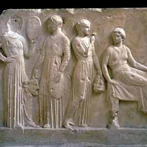 Greek votive relief of actors