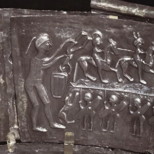Detail from Gundestrup Cauldron, showing Warriors and horsemen, Danish, c100 BC