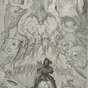 Illustration to the book The Surprising Adventures of Baron Munchhausen by Rudolph Erich Raspe