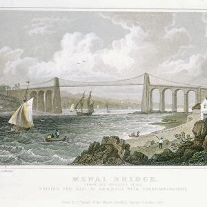 Menai Bridge (from the Anglesea Side), 1830. Artist: Thomas Barber