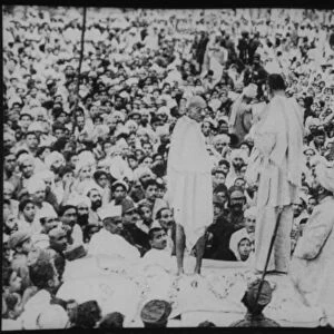 Mohandas Gandhi with Abdul Ghaffar Khan at Peshawar, 1938