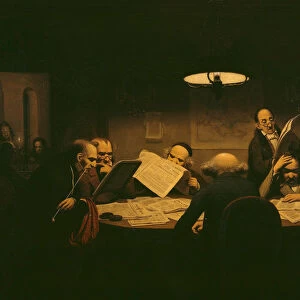 The Reading Room, 1843. Artist: Hasenclever, Johann Peter (1810-1853)