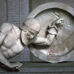 Sculpture of a fallen warrior from the Greek temple of Aphaia at Aegina, 6th century BC