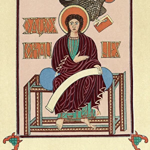 St John the Evangelist from the Lindisfarne (Durham) Gospel Book, c720