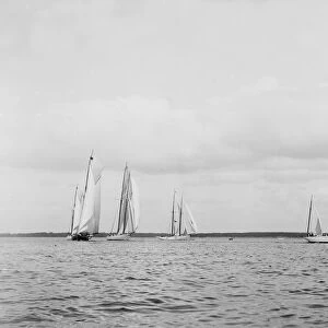 Start of the Kings Cup race, August 1908. Creator: Kirk & Sons of Cowes