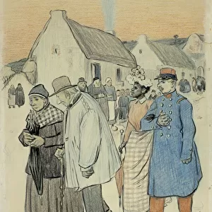 Street Scene with Two Couples, n. d. Creator: Theophile Alexandre Steinlen