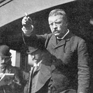 Theodore Roosevelt addressing a meeting in New York State, 1901