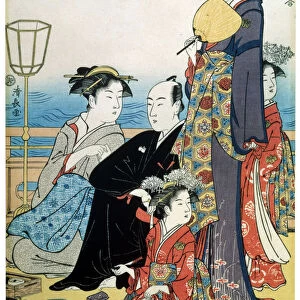 Women of the Gay Quarters, (diptych, right part), late 18th or early 19th century. Artist: Torii Kiyonaga