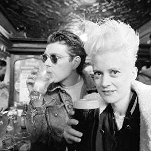 Alannah Currie and Tom Bailey who form pop duo The Thompson Twins pictured inside