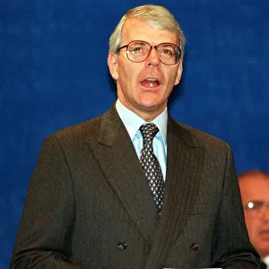 John Major MP Prime Minister singing at the Conservative party Conference in Blackpool
