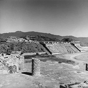 Ruins of the archeological site of Mount Alban, near Oaxaca