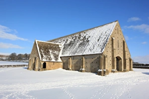 <b class=qtipBold><figcaption>Great Coxwell Barn</figcaption></b><br>A cold winters dat at Great Coxwell Barn near Faringdon Oxfordshire, A large monastic barn with a very fine stone roof and interesting timbers.<br><em>© Paul Felix Photography Springfield Cottage Midwinter Road Northleach GlosGL54 3JD photos@paulfelix.co.uk 01451861893</em> Great Coxwell Barn