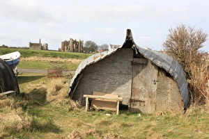<b class=qtipBold><figcaption>Holy Island</figcaption></b><br>An old fishing boat now used as a shed by the fisherman on Holy Island<br><em>© Paul Felix Photography Twelve Beacon Park Pelynt nr Looe Cornwall PL13 2PQ photos@paulfelix.co.uk 01503 221069</em> Holy Island