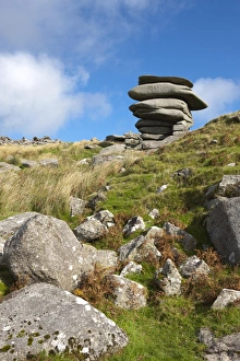 <b class=qtipBold><figcaption>Windswept stones on Bodmin Moor</figcaption></b><br>A Windswept rocks shaped by the wind over years, high on Bodmin Moor below the Cheesewring a granite tor on the eastern flank of the Moor at Stowe's Hill near Minions Cornwall. Bodmin Moor has many Tor's Chessewring is one of the largest and most visited. A local legend says that the Cheesewring is the result of a contest between a man and a giant. When Christianity had just been introduced to the British Islands. The granite slabs formed by weathering. The name derives from the resemblance of the piled slabs to a cheesewring, a press used to make cheese.<br><em>© Paul Felix Photography Twelve Beacon Park Pelynt nr Looe Cornwall PL13 2PQ</em> Windswept stones on Bodmin Moor